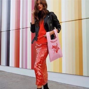 Zara Red Sequin Squirt NWT